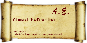 Almási Eufrozina névjegykártya